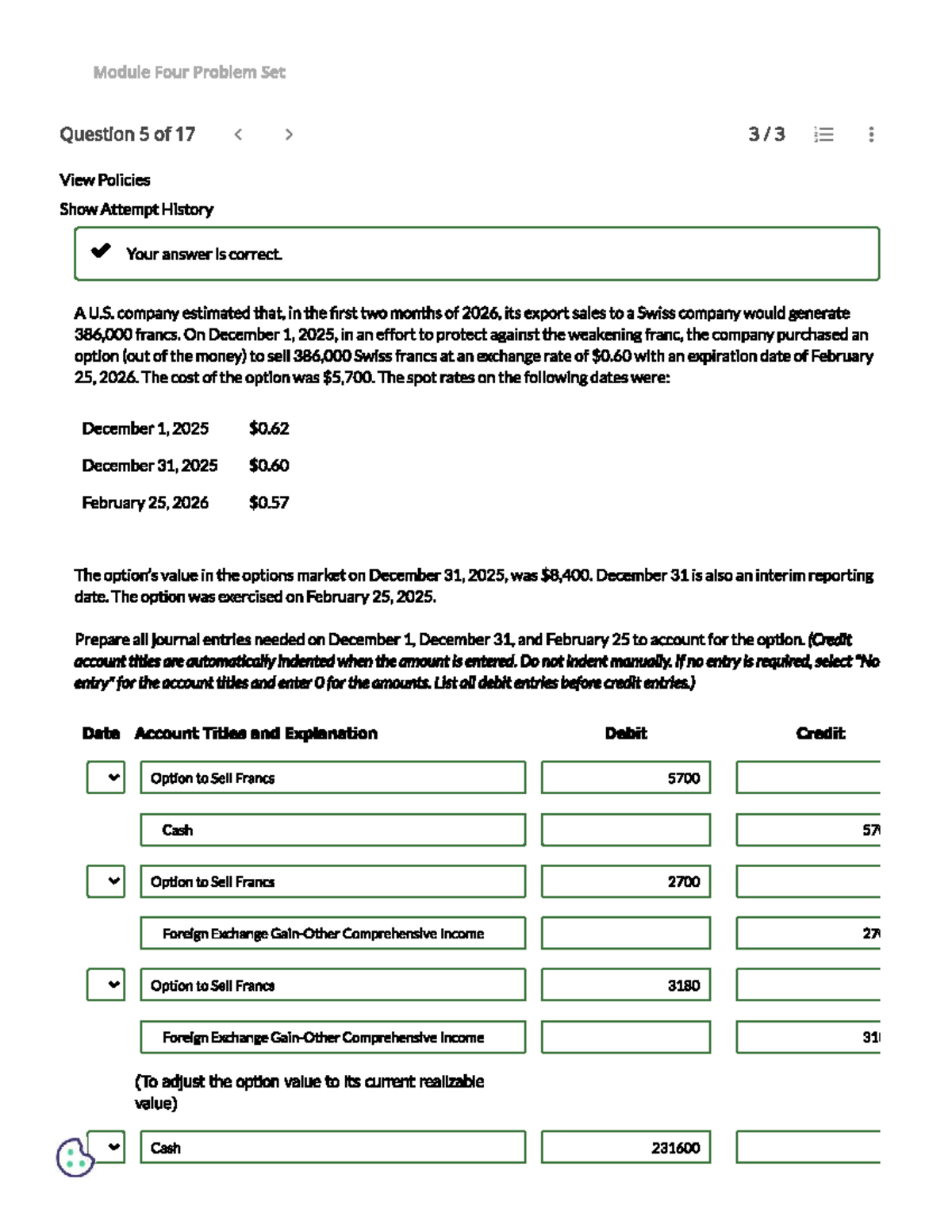 Acc 405 Module 4 Problem Set Journal Entries For Option Exercise