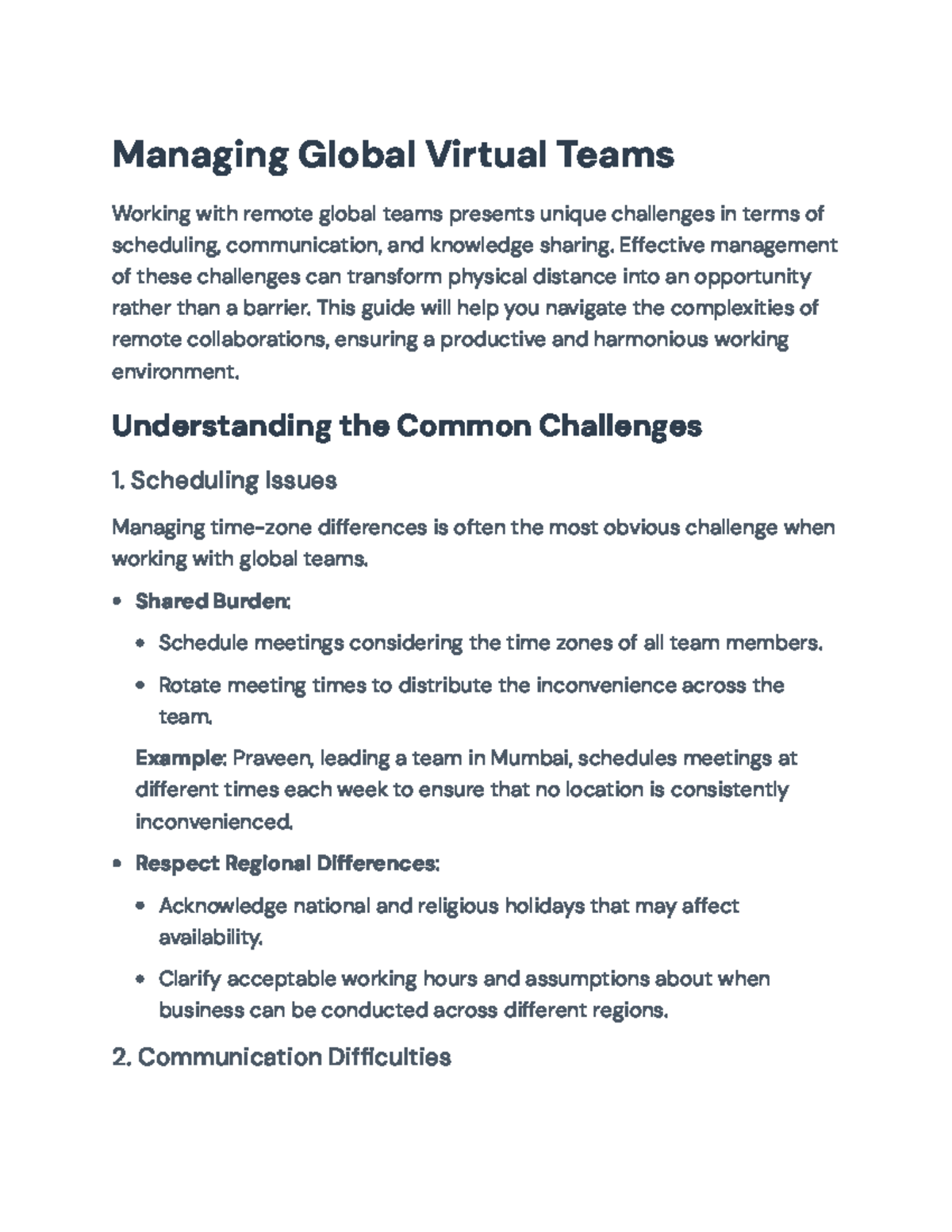Managing Global Virtual Teams: Strategies for Effective Collaboration ...