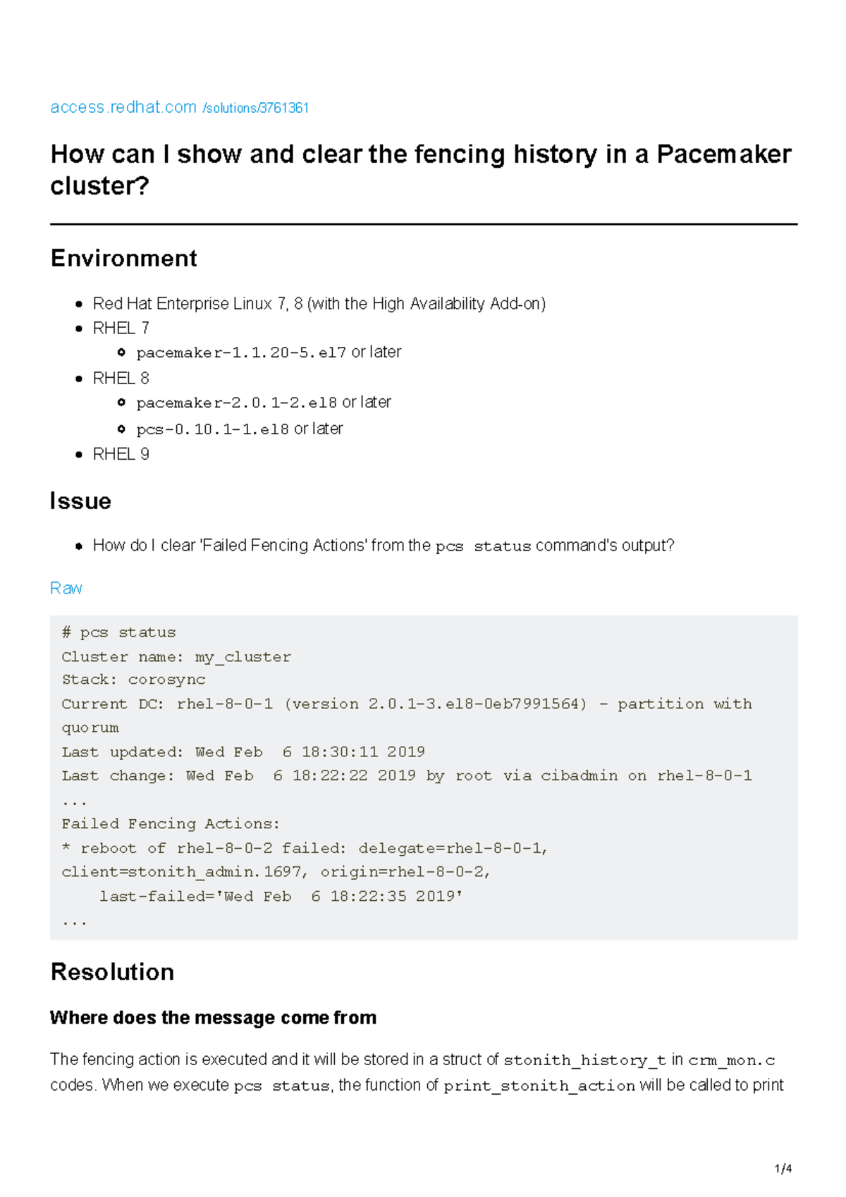Access.redhat.com - Clearing and Displaying Fencing History in ...