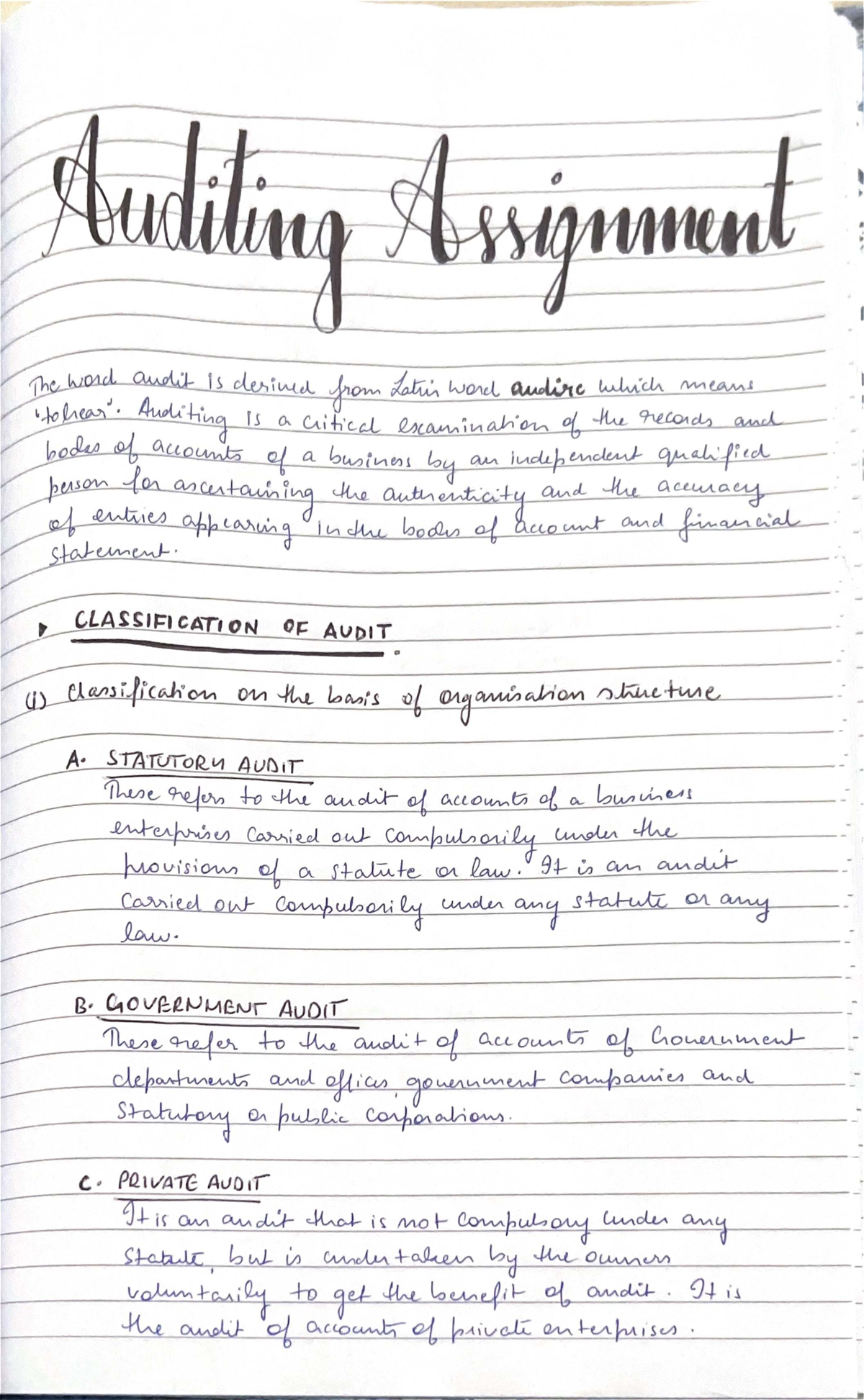 Final Audit Assignment - Course Code: AUW 101 - Studocu