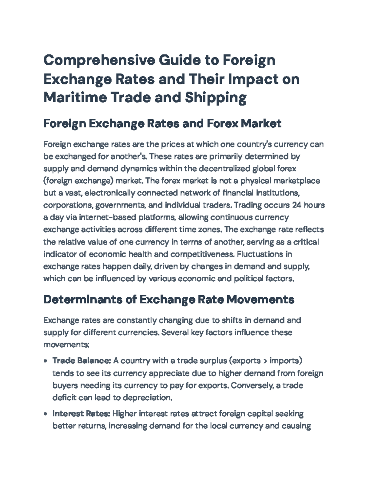Comprehensive Guide to FX Rates and Their Impact on Maritime Trade ...