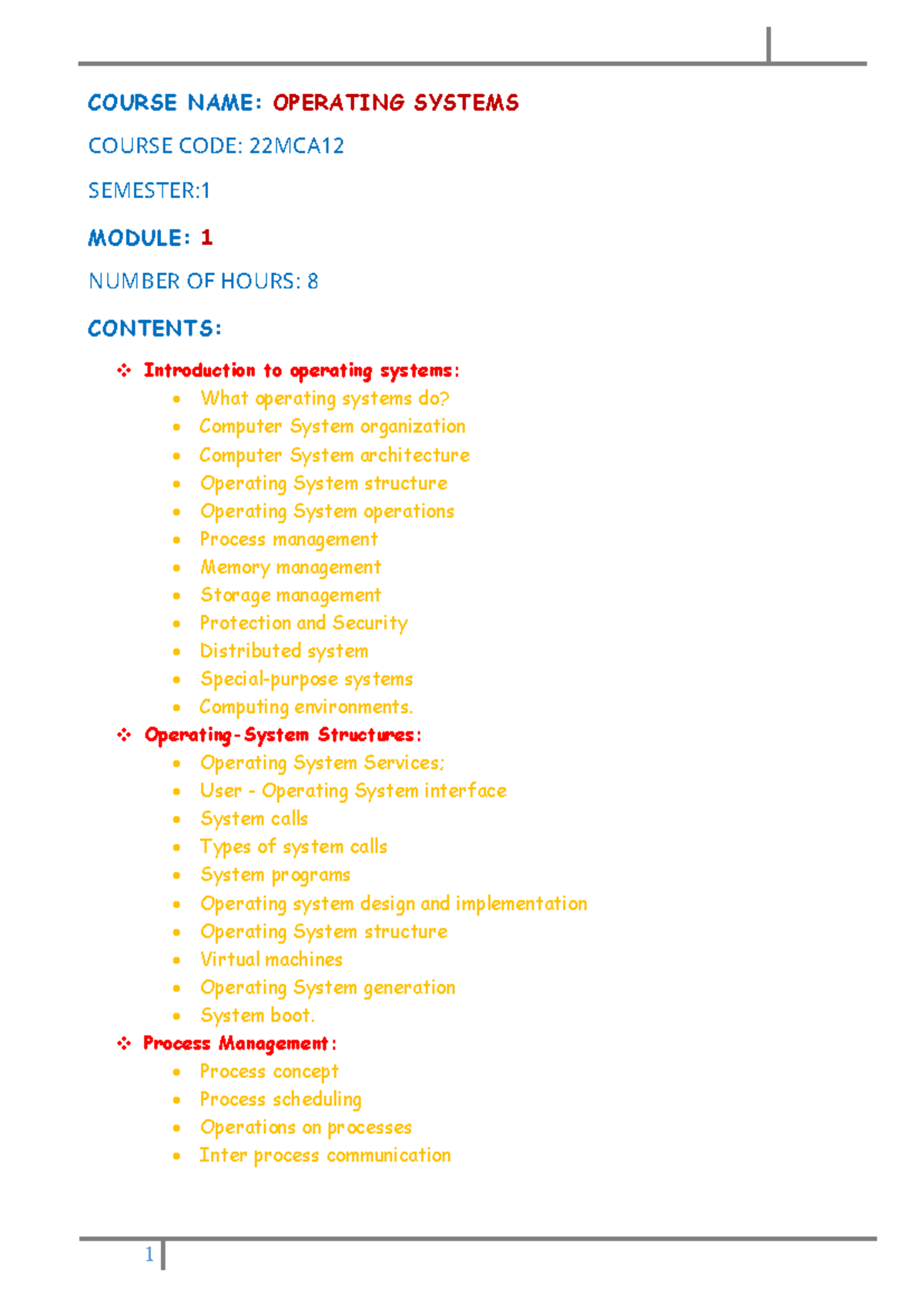 OS-M1 - Operating Systems Module 1 Lecture Notes - Studocu