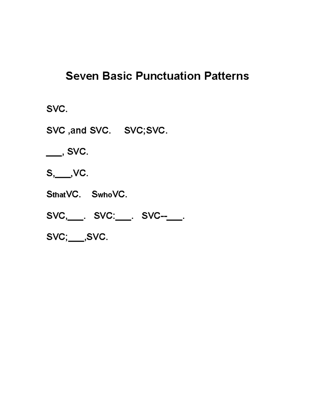 Seven Basic Sentence Patterns - noessss - Studocu