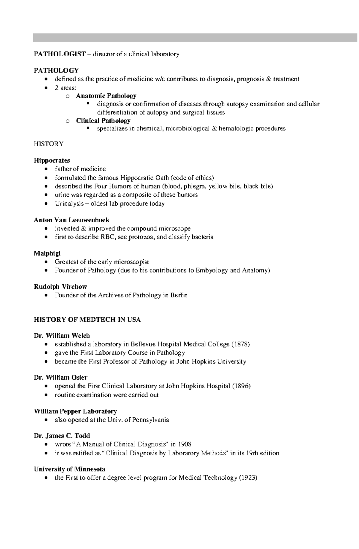 MedTech Laws and Ethics - PATHOLOGIST – director of a clinical ...