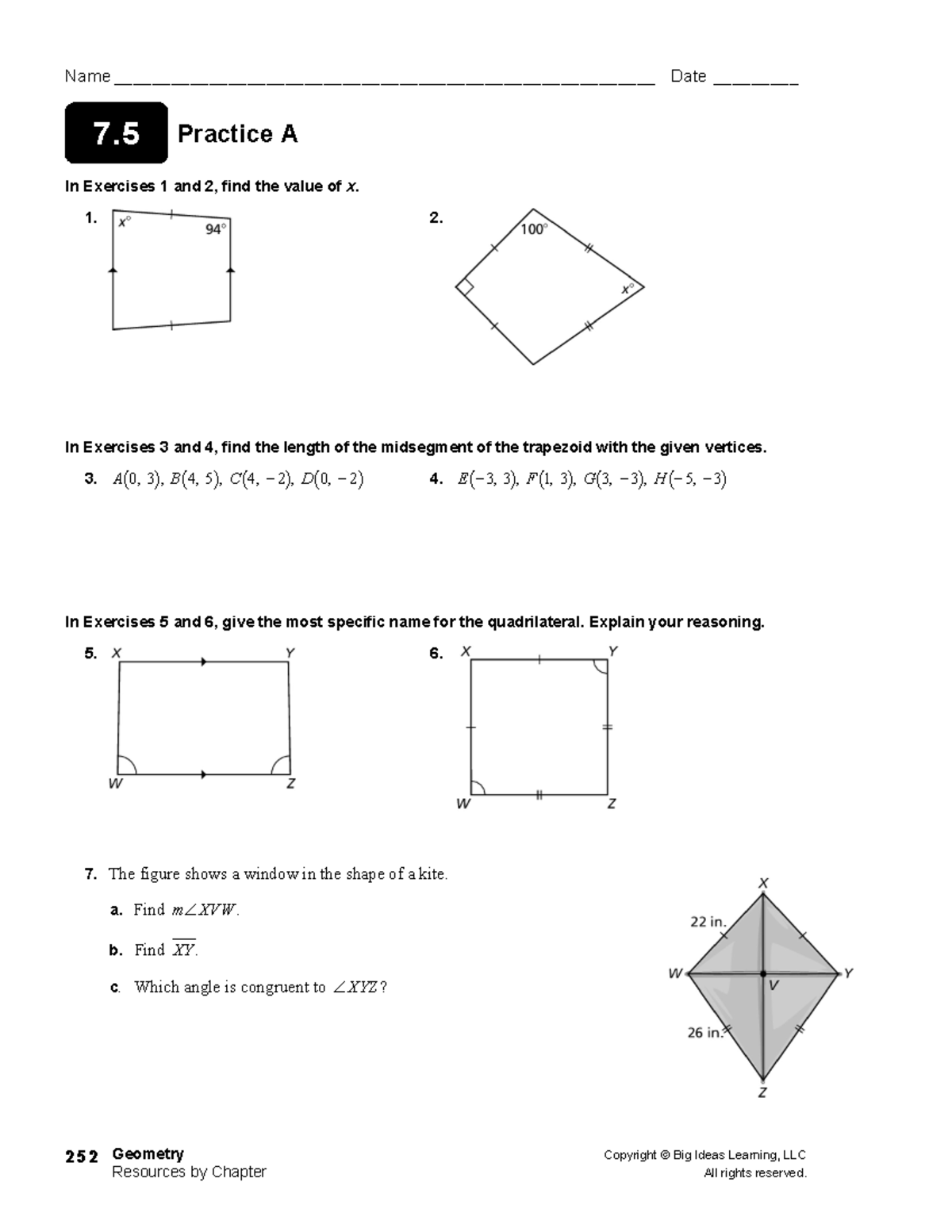 7 - hhgg - Geometry Copyright © Big Ideas Learning, LLC Resources by ...