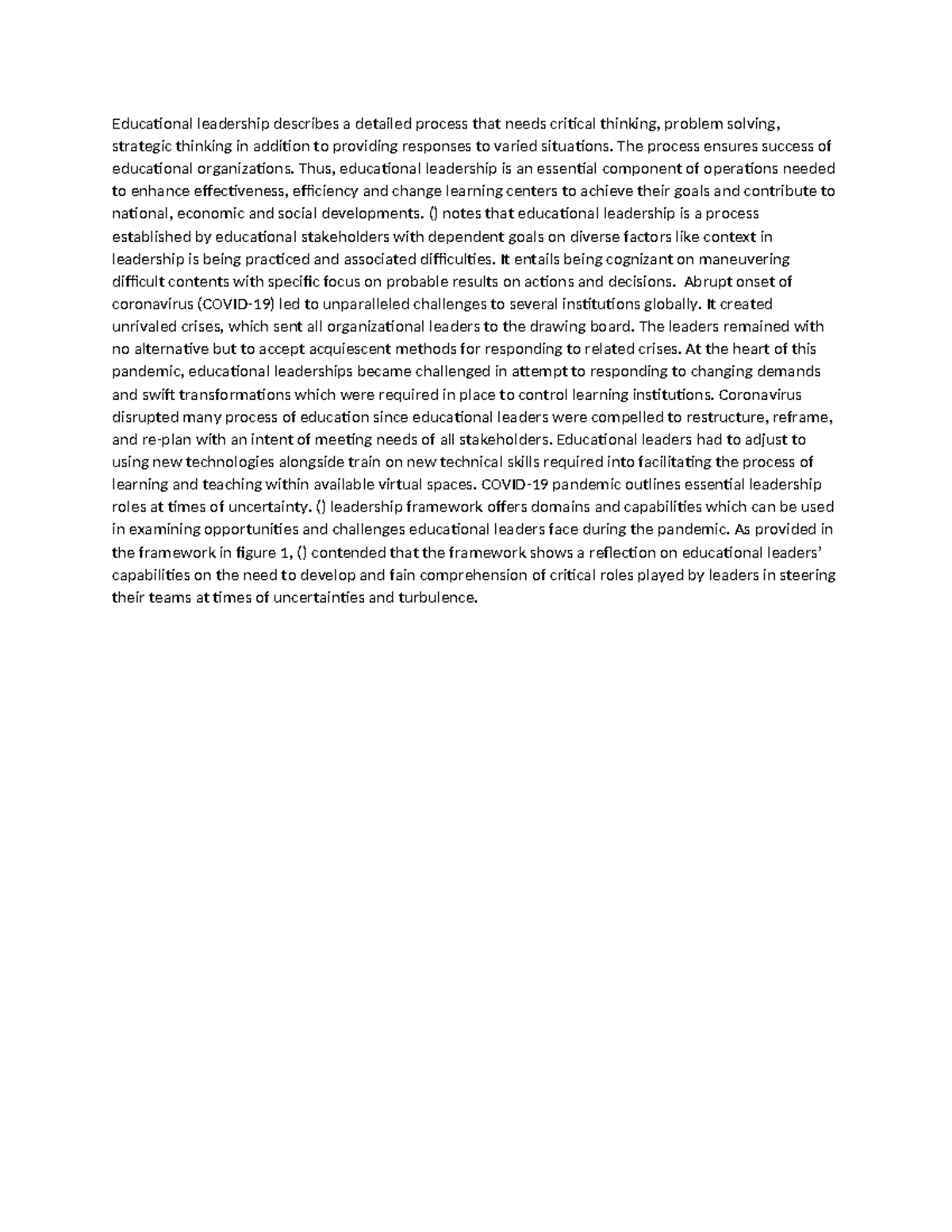 EDU 101: The Role of Leadership in Navigating Educational Crises - Studocu