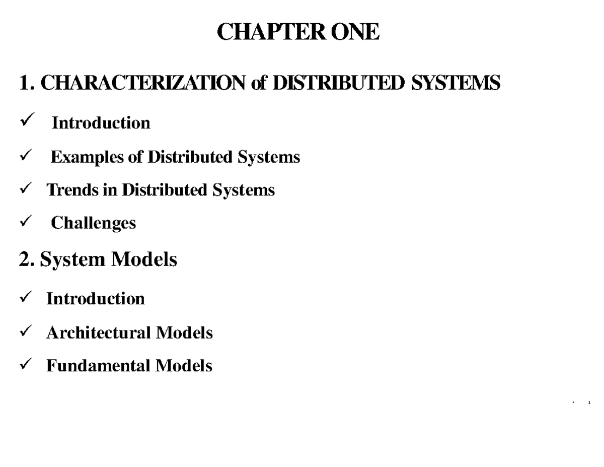 Distributed System Programming (CSE 101): Study Plan Summary - Studocu