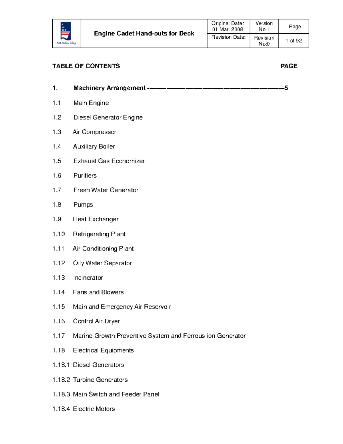 Deck Cadet Engine Knowledge Handouts (Engine 101) - Studocu