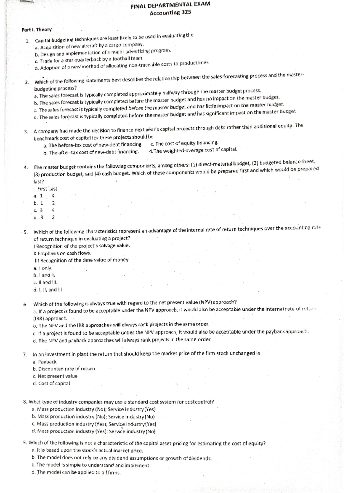 Management Advisory Services Final Exam Study Guide - Studocu