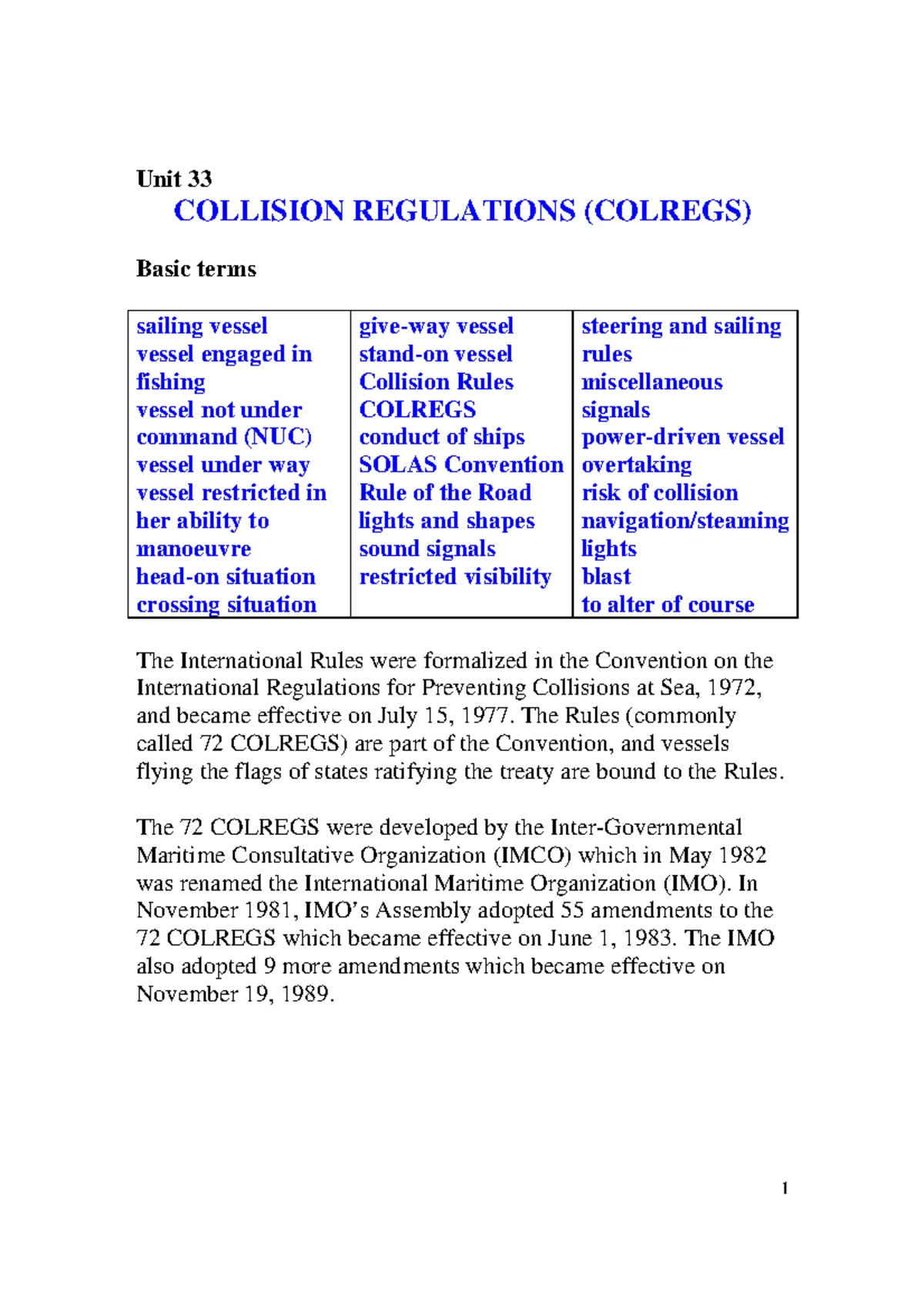 Exploring COLREGS Rules 7-8: Essential Guidelines CRB150S - Studocu