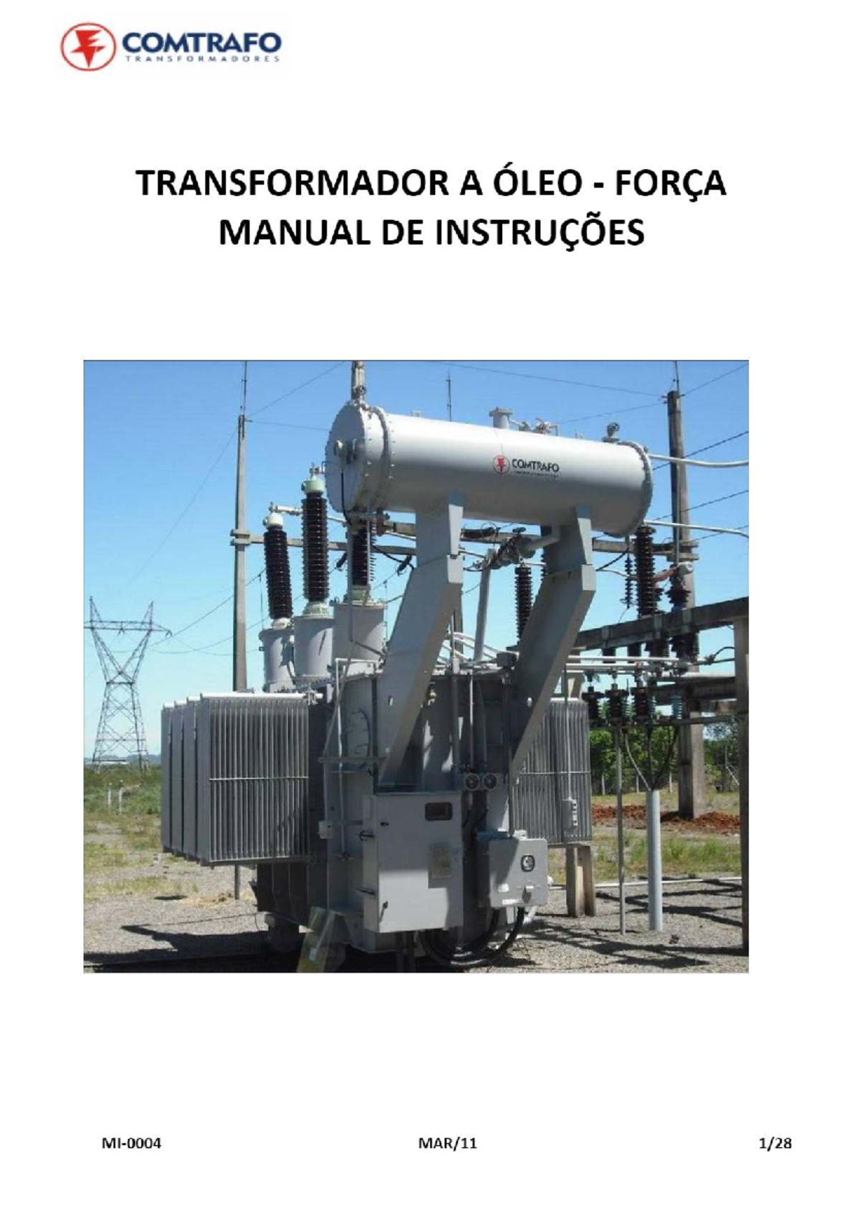 Manual de Instruções do Transformador a Óleo - COMTRAFO - Studocu