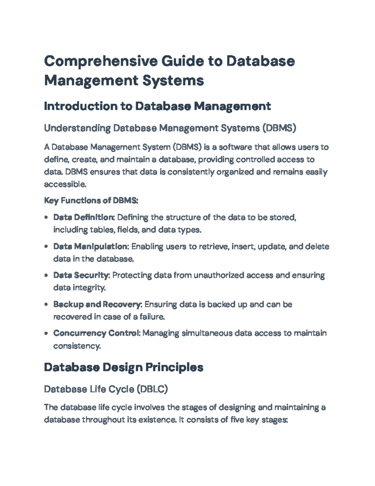 Comprehensive Guide to Database Management Systems (DBMS ...
