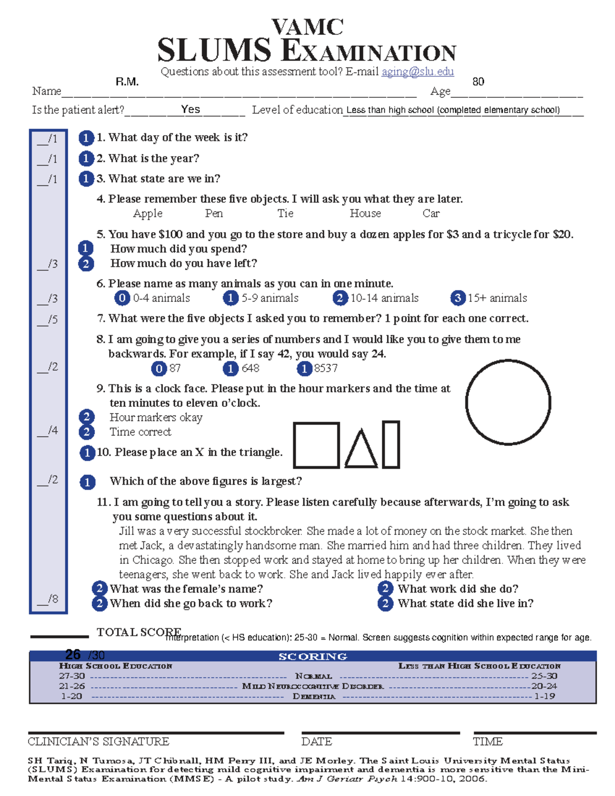 SLUMS Examination R.M. Filled - Final Assessment Document - Studocu