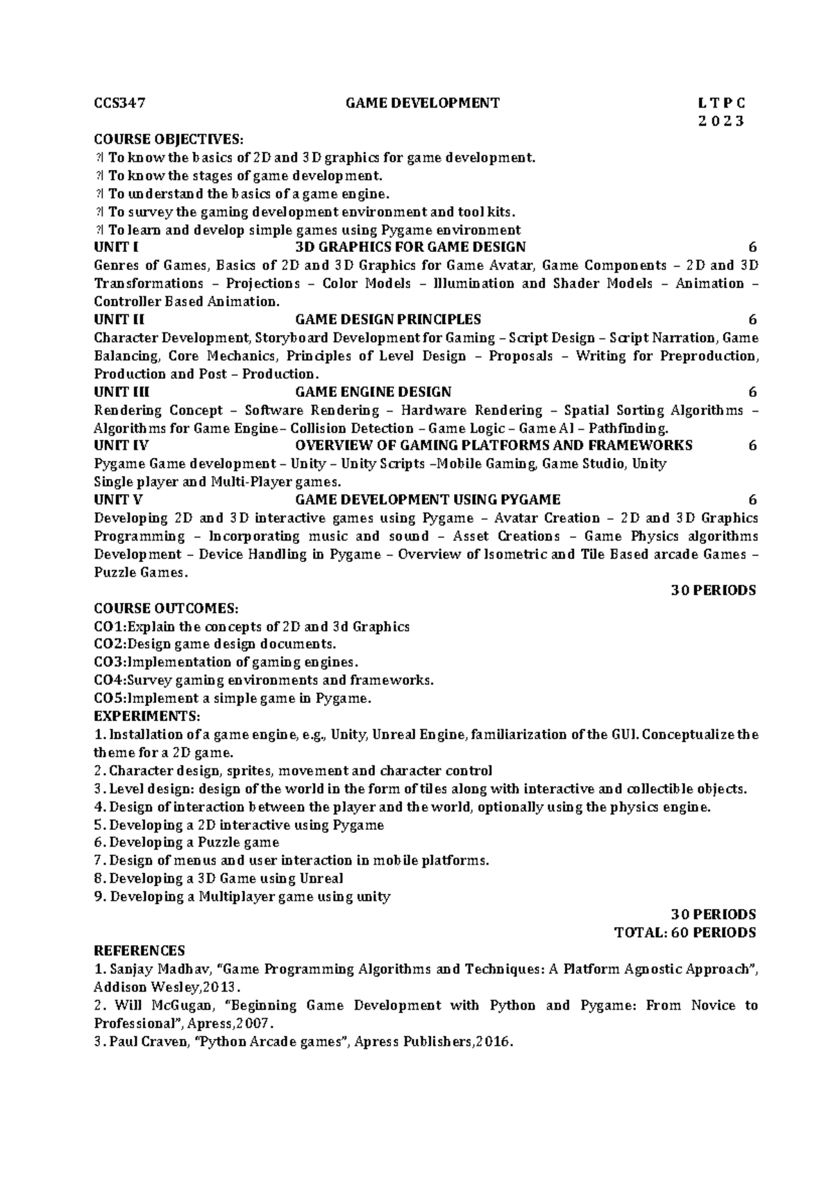 CCS347 Game Development Lecture Notes and Overview - Studocu