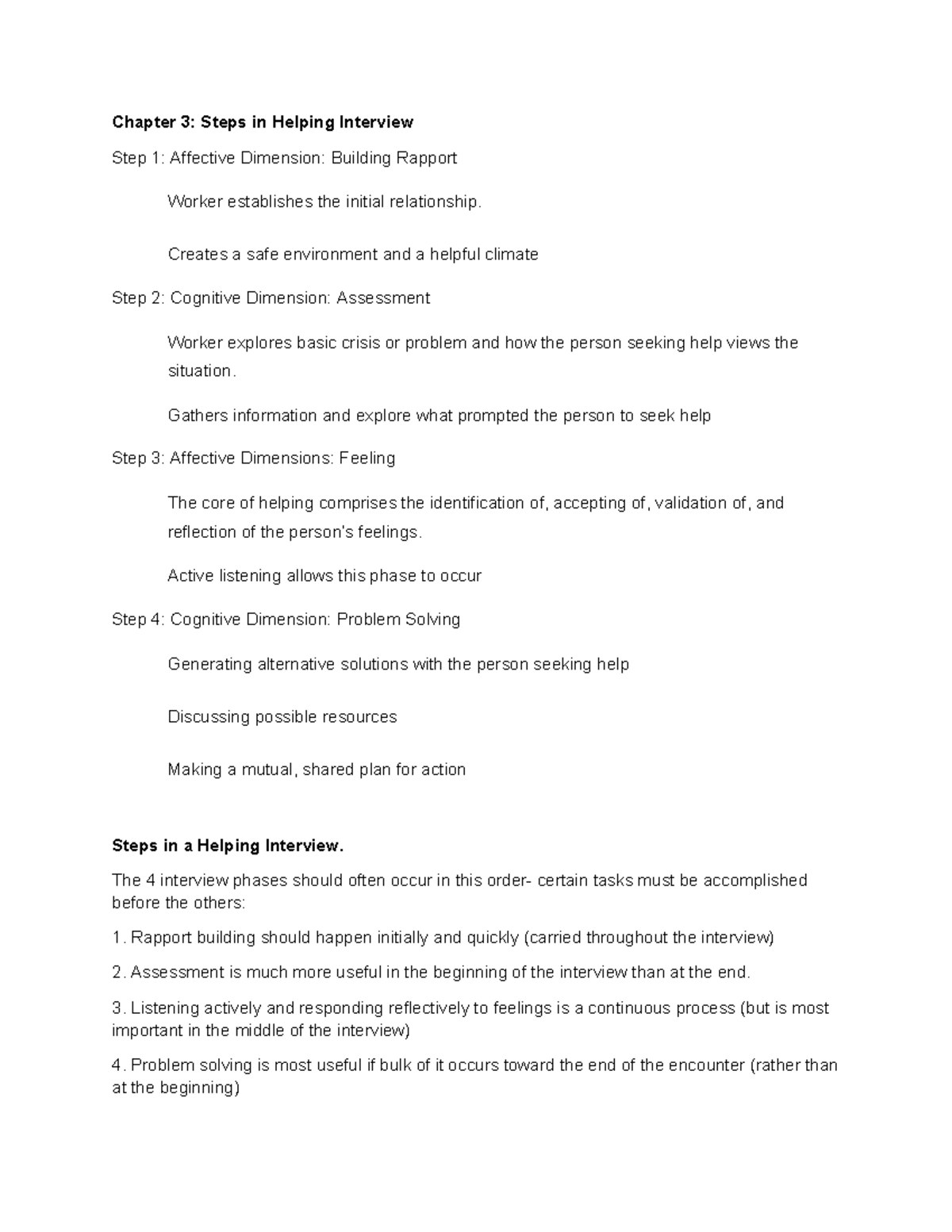 Summary of Presidential Decree 603: Steps in Helping Interviews - Studocu