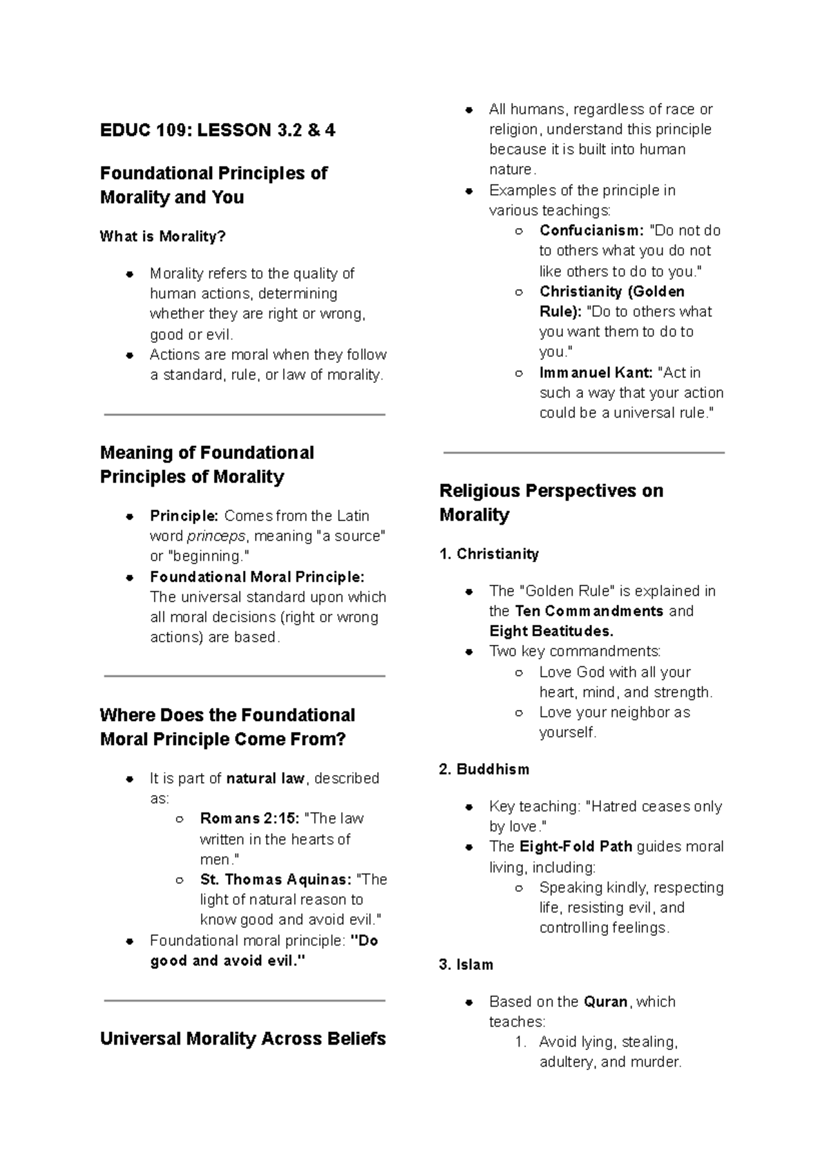 EDUC 109 Lesson 3 - EDUC 109 - EDUC 109: LESSON 3 & 4 Foundational ...