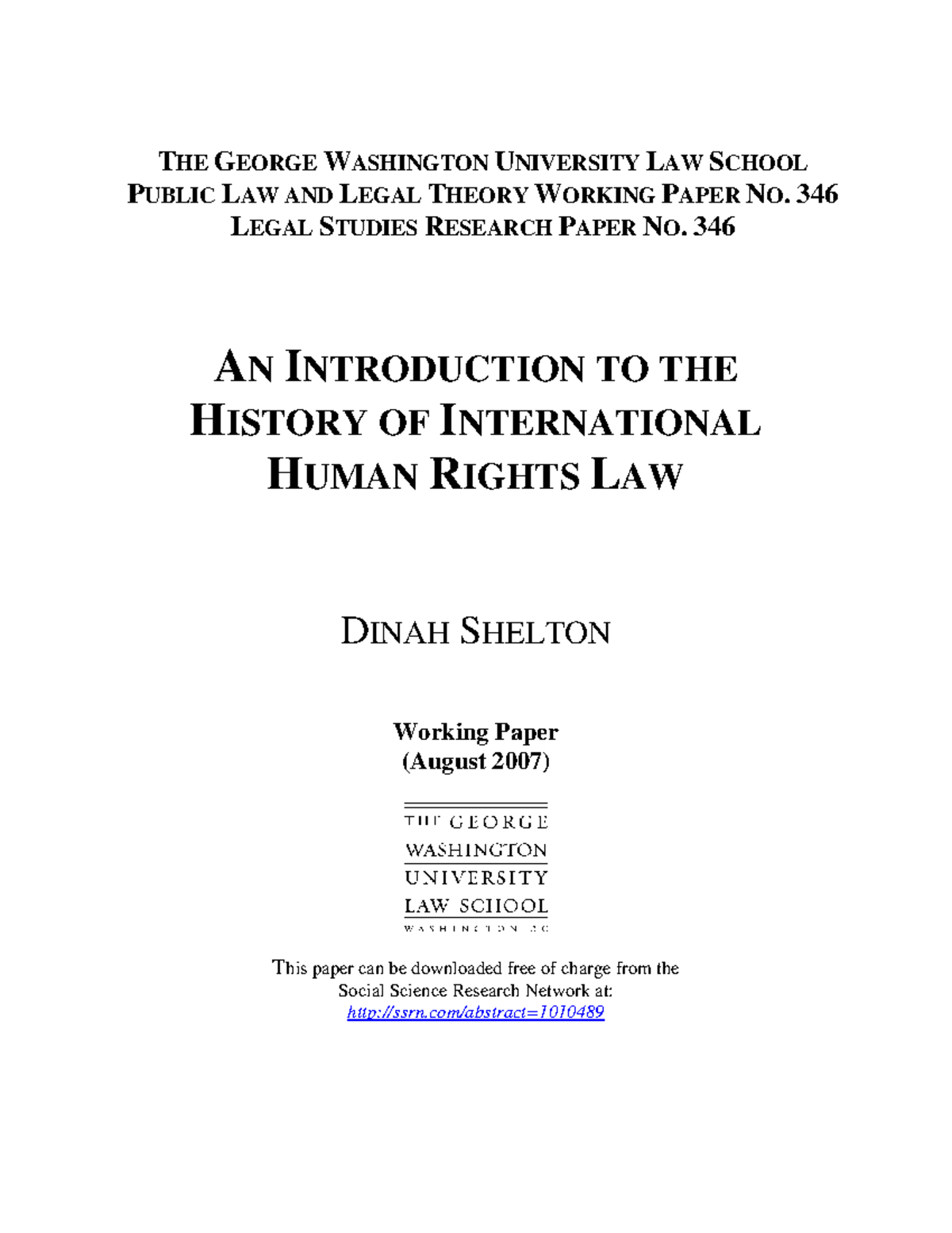 HIST 346: An Intro to the Evolution of International Human Rights Law ...