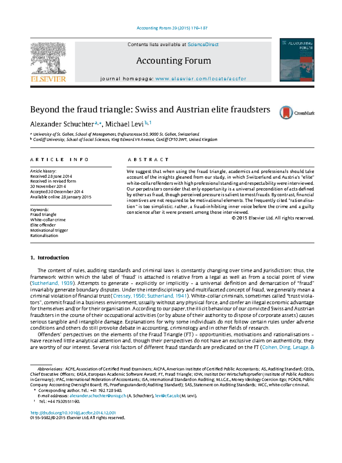 Beyond the Fraud Triangle: Insights from Swiss and Austrian Elite ...