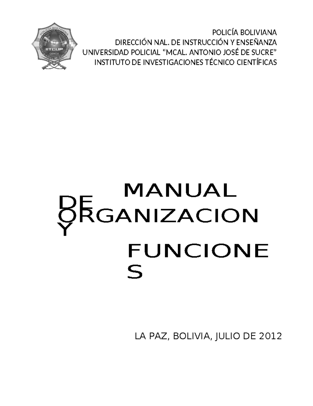 Manual de Organización y Funciones - IITCUP-M - Document Preview