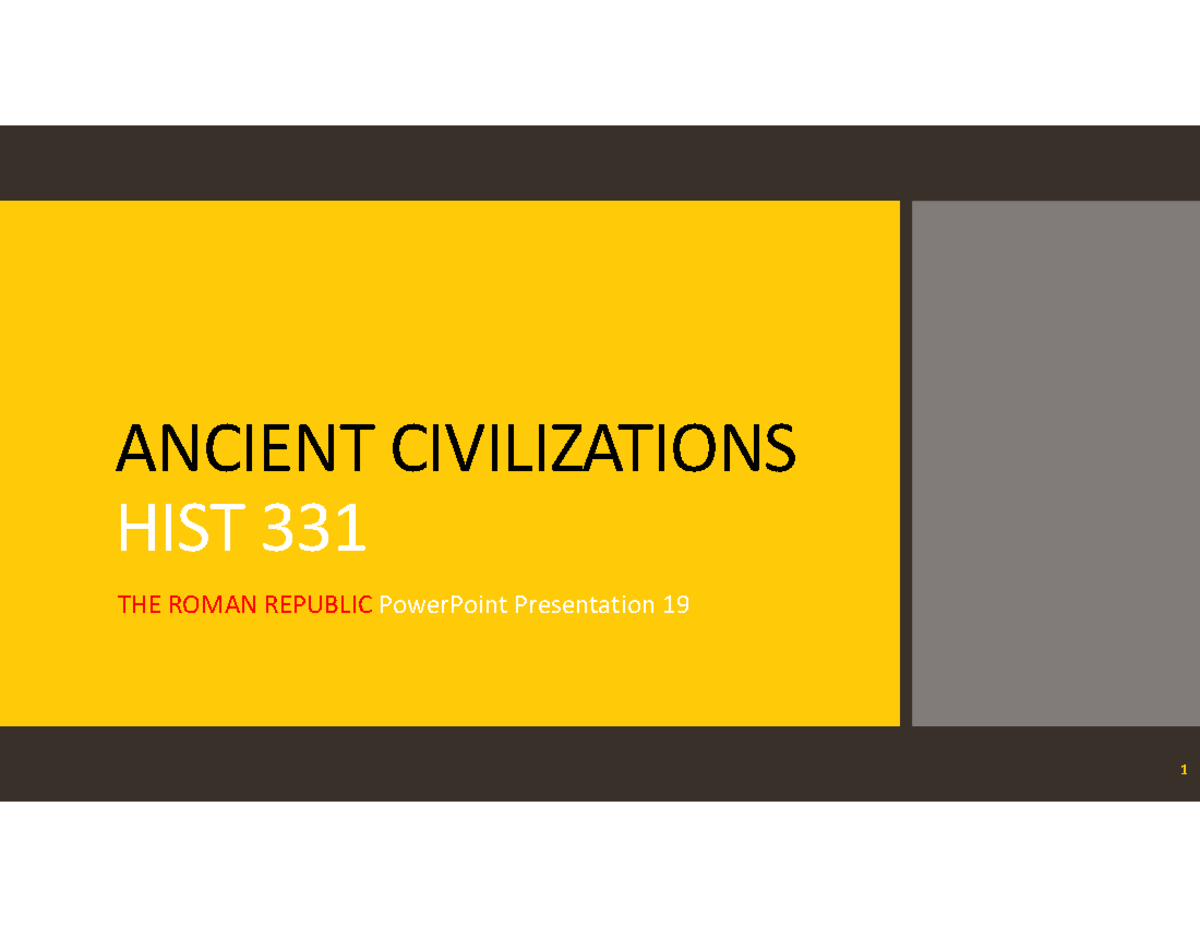 Overview of the Roman Republic - HIST 331 PowerPoint Presentation - Studocu