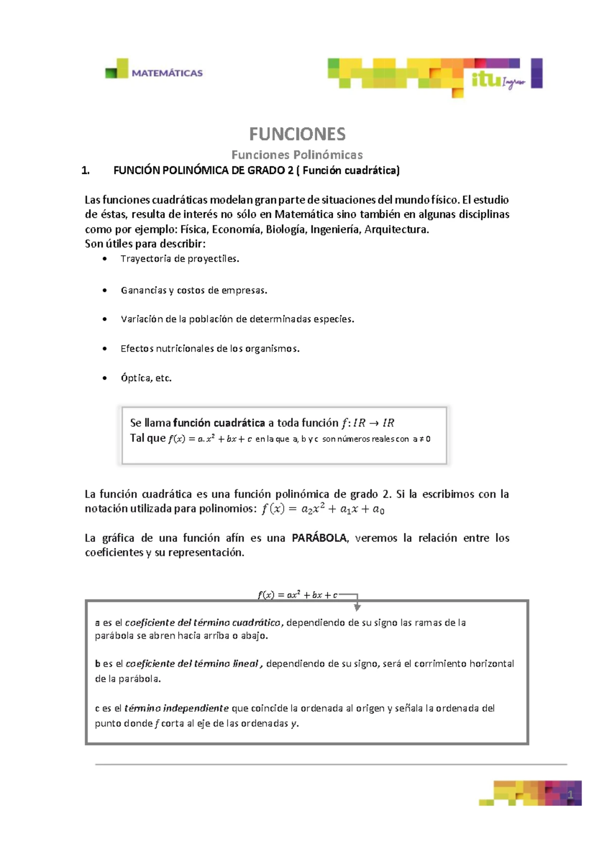 3A-MAT Funciones: Análisis y Representación de Funciones - Studocu