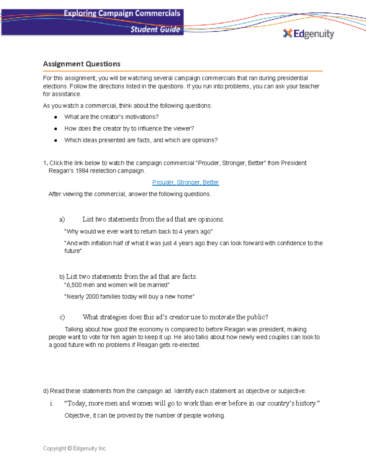 Evaluating Different Media in Social Studies' - Assignment Questions ...
