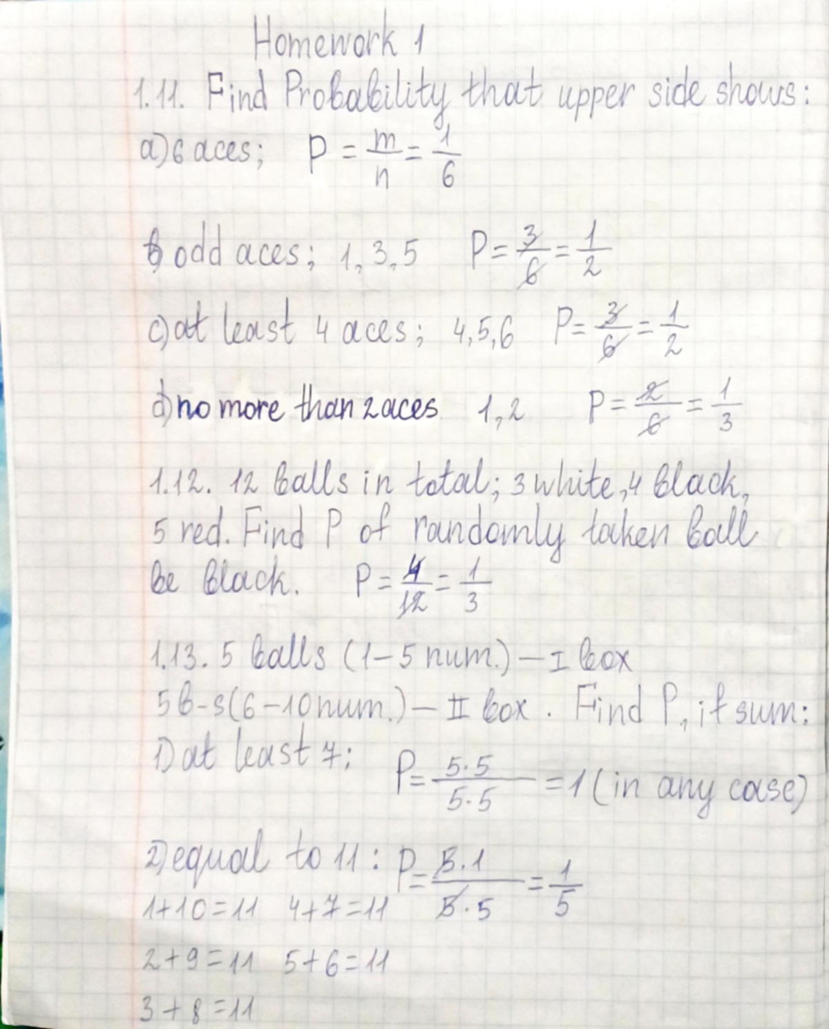 SIS-1: Homework 1 - Probability Practice for Lesson 1 - Studocu