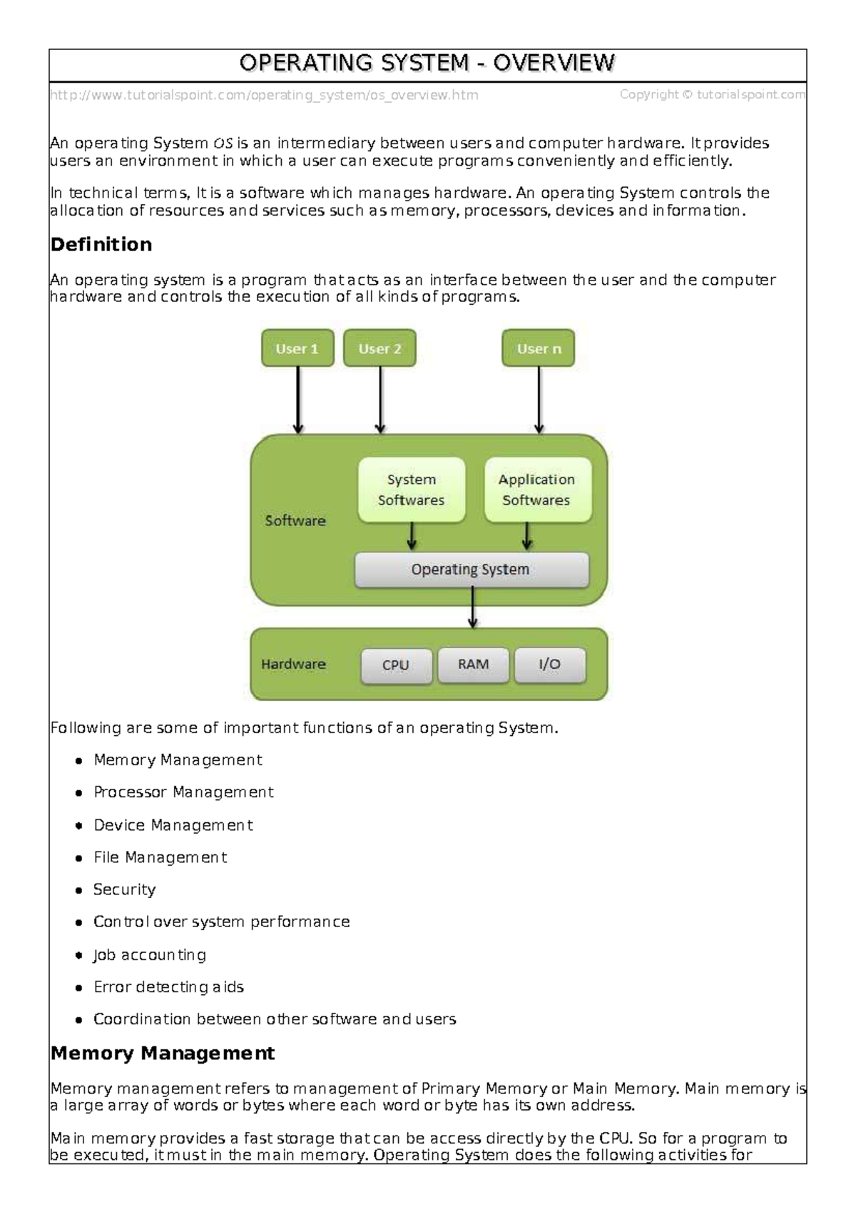 OS overview - reference - tutorialspoint/operating_system/os_overview ...