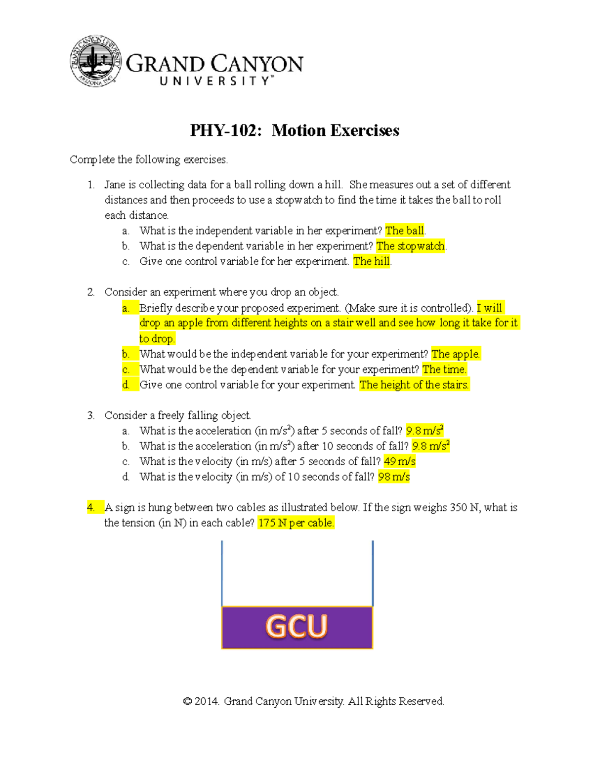 PHY 102 Motion Exercises: Concepts & Problem-Solving Guide - Studocu