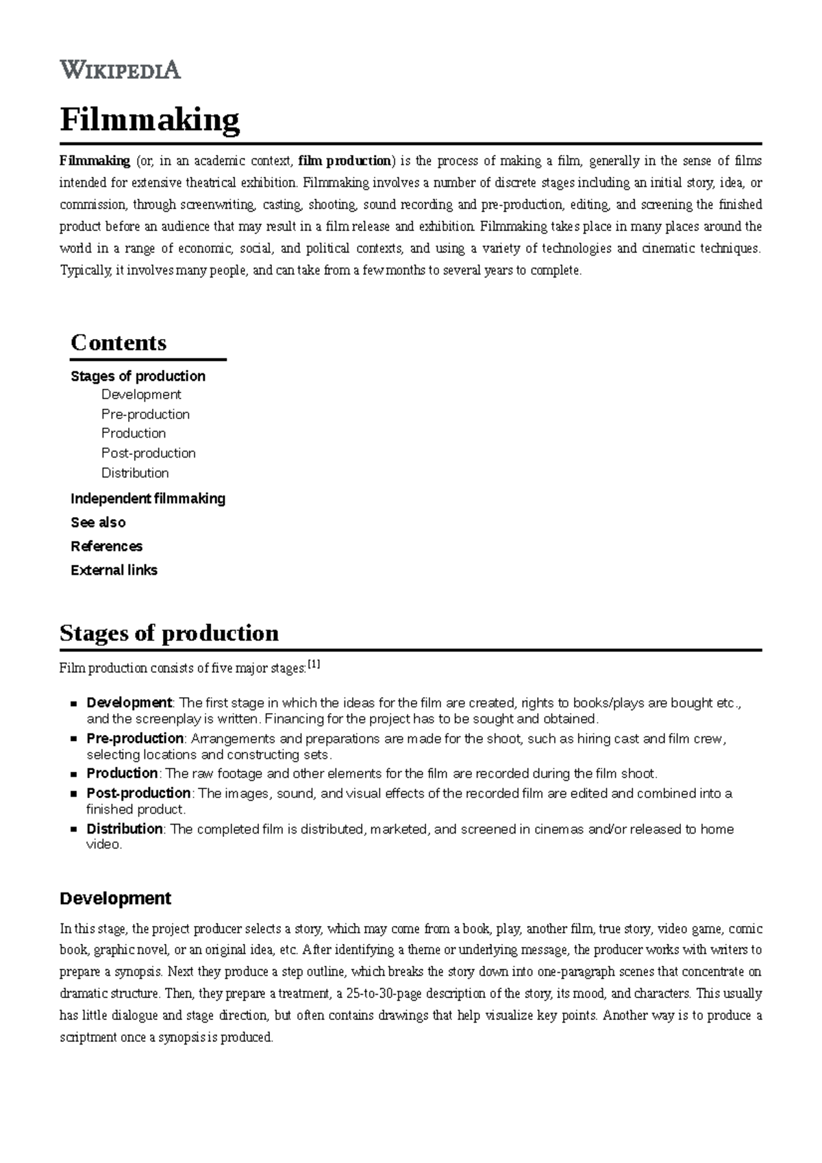 Filmmaking Essentials: A Comprehensive Guide for Students - Studocu