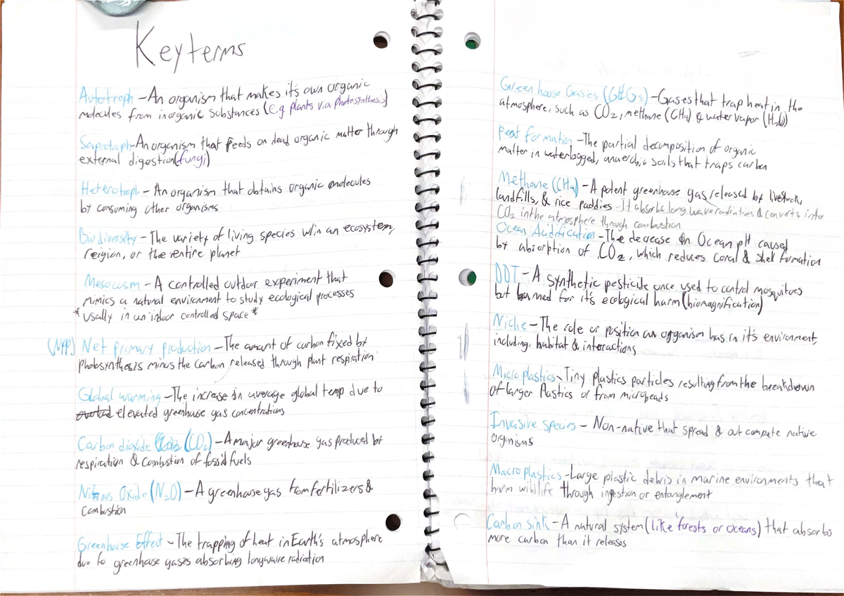 Final Exam Study Guide for Course XYZ: Key Terms in Ecology - Studocu