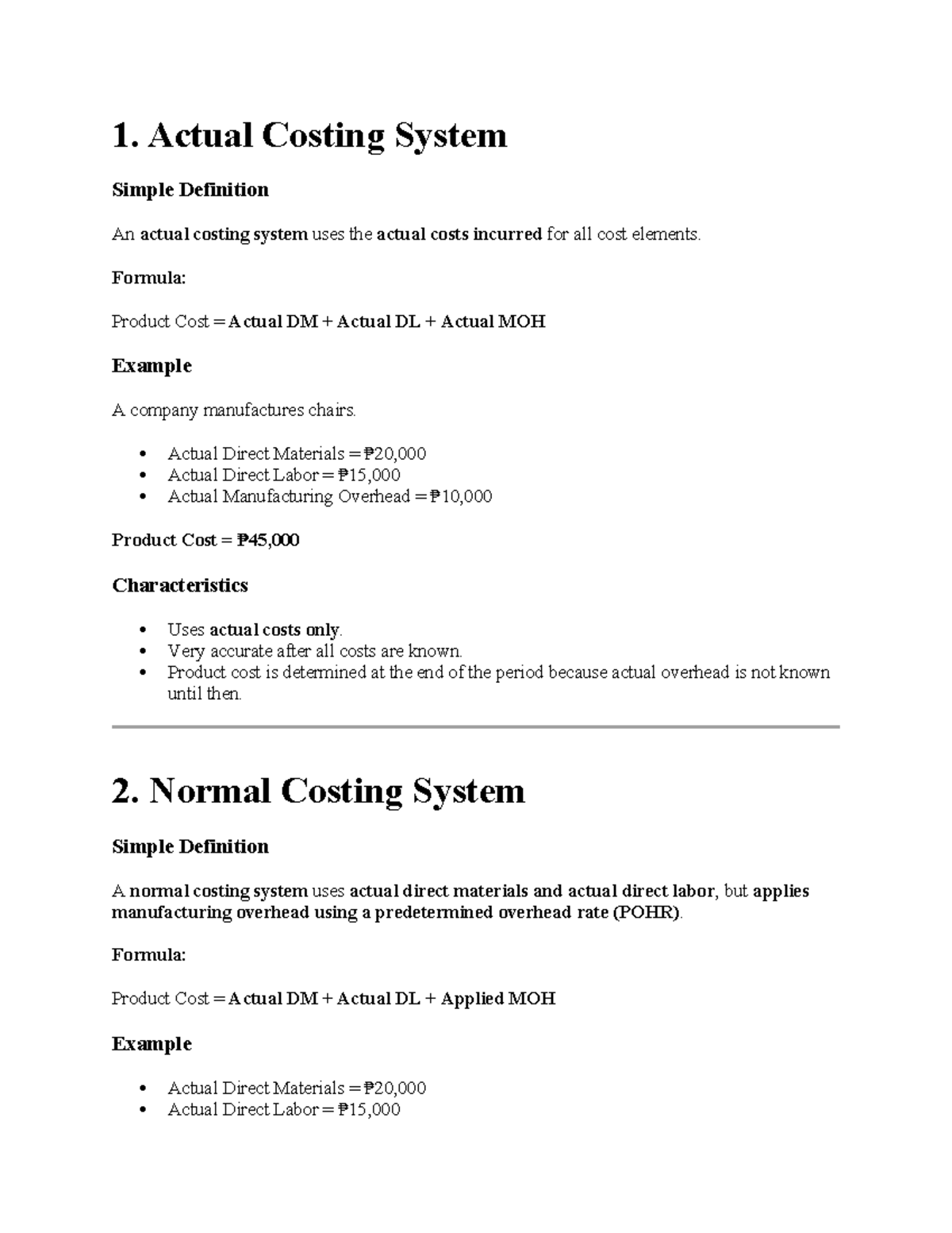 Actual Costing System Overview: Definitions & Characteristics - Studocu
