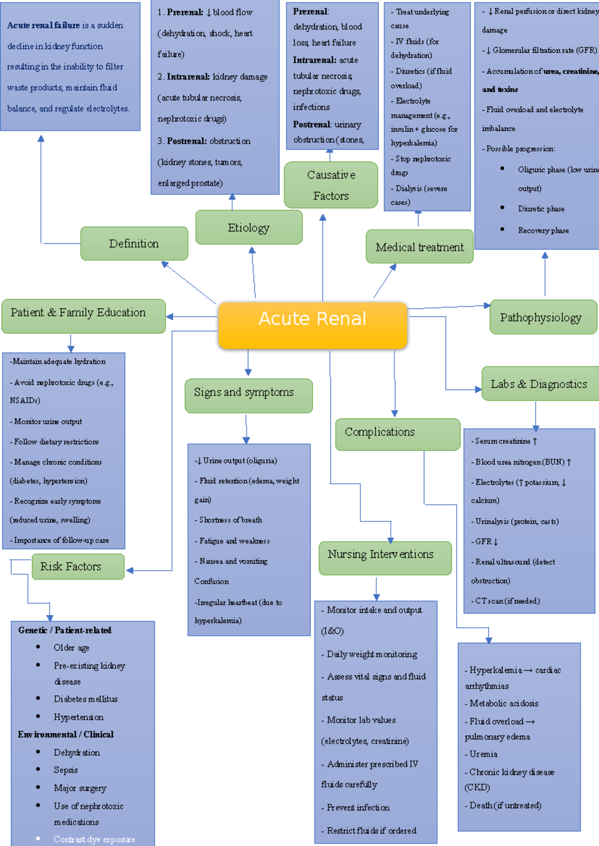 Acute Renal Injury Concept Map: Understanding Causes & Management - Studocu