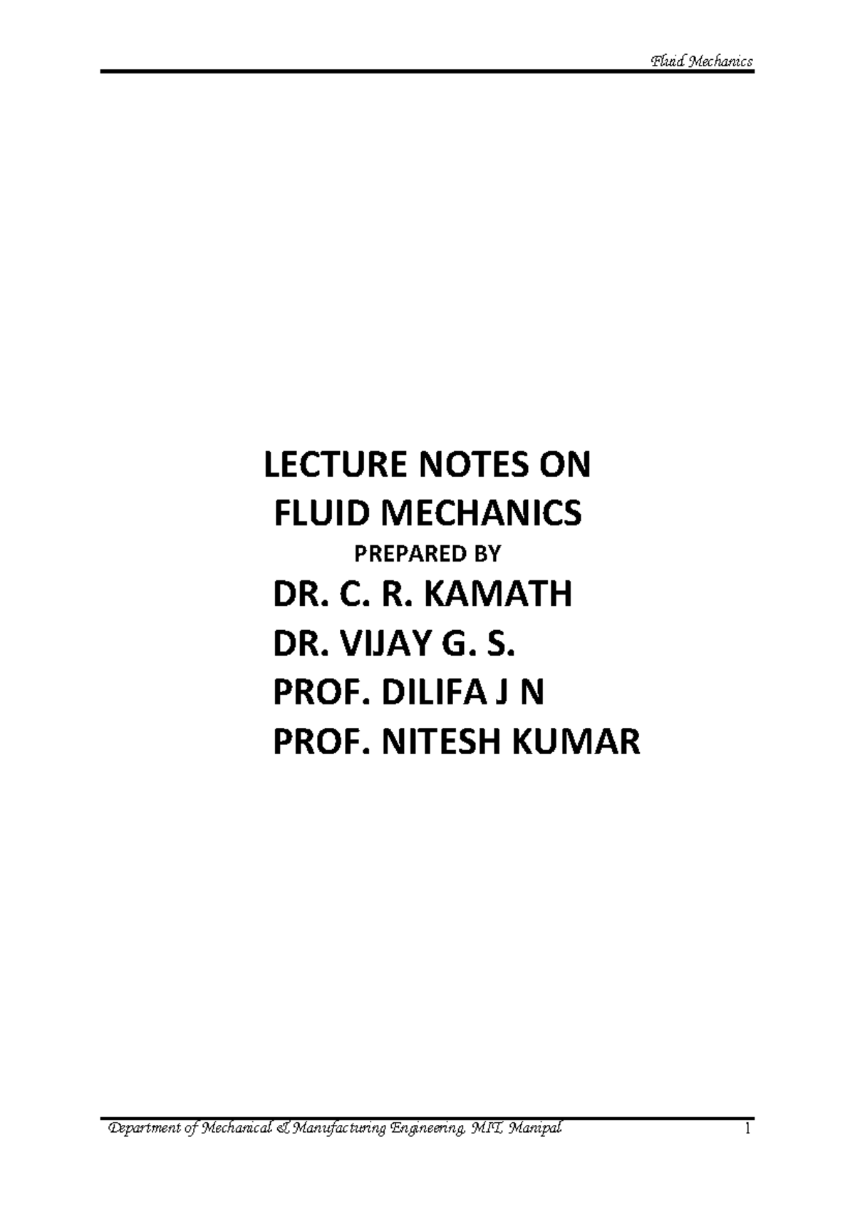 Fluid Statics: Lecture Notes on Pressure Measurement & Concepts - Studocu