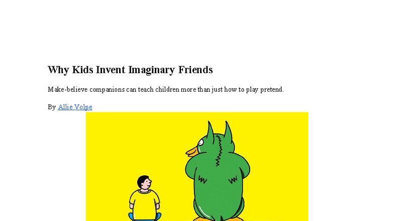 Practice SAC - Year 11 Psych Media Response: Imaginary Friends ...