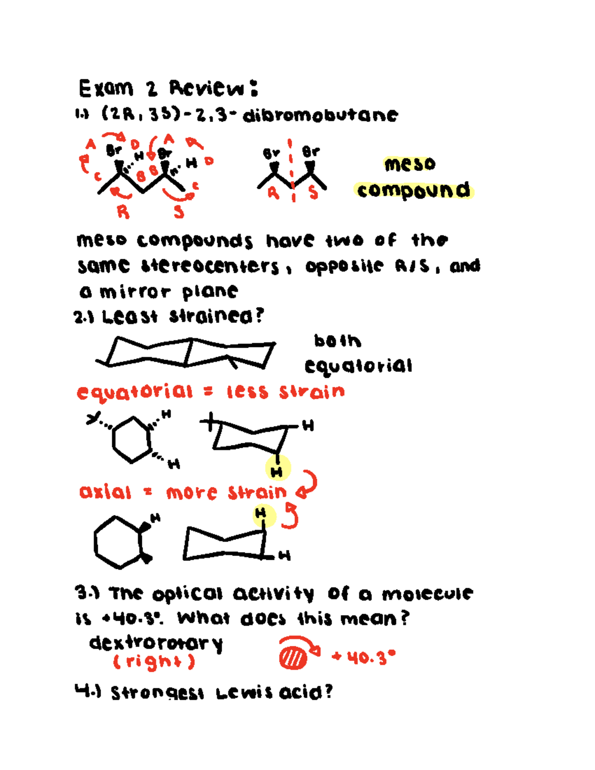 Chem 202: Exam 2 Review - Key Concepts in Organic Chemistry - Studocu