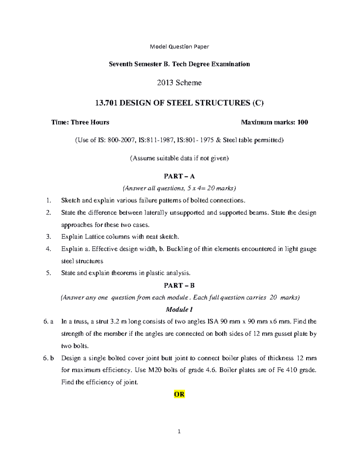 Advanced Design Of Steel Structures Vtu Question Papers Pdf ...