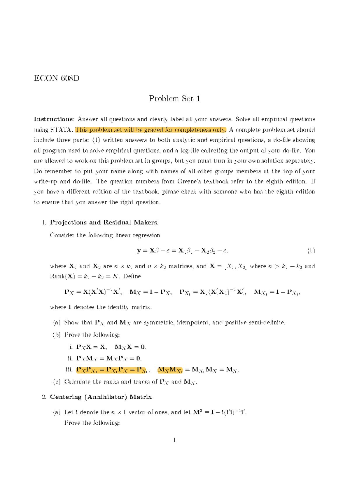 Problem Set 1 Solutions for Introduction to Economics - ECON608 - Studocu