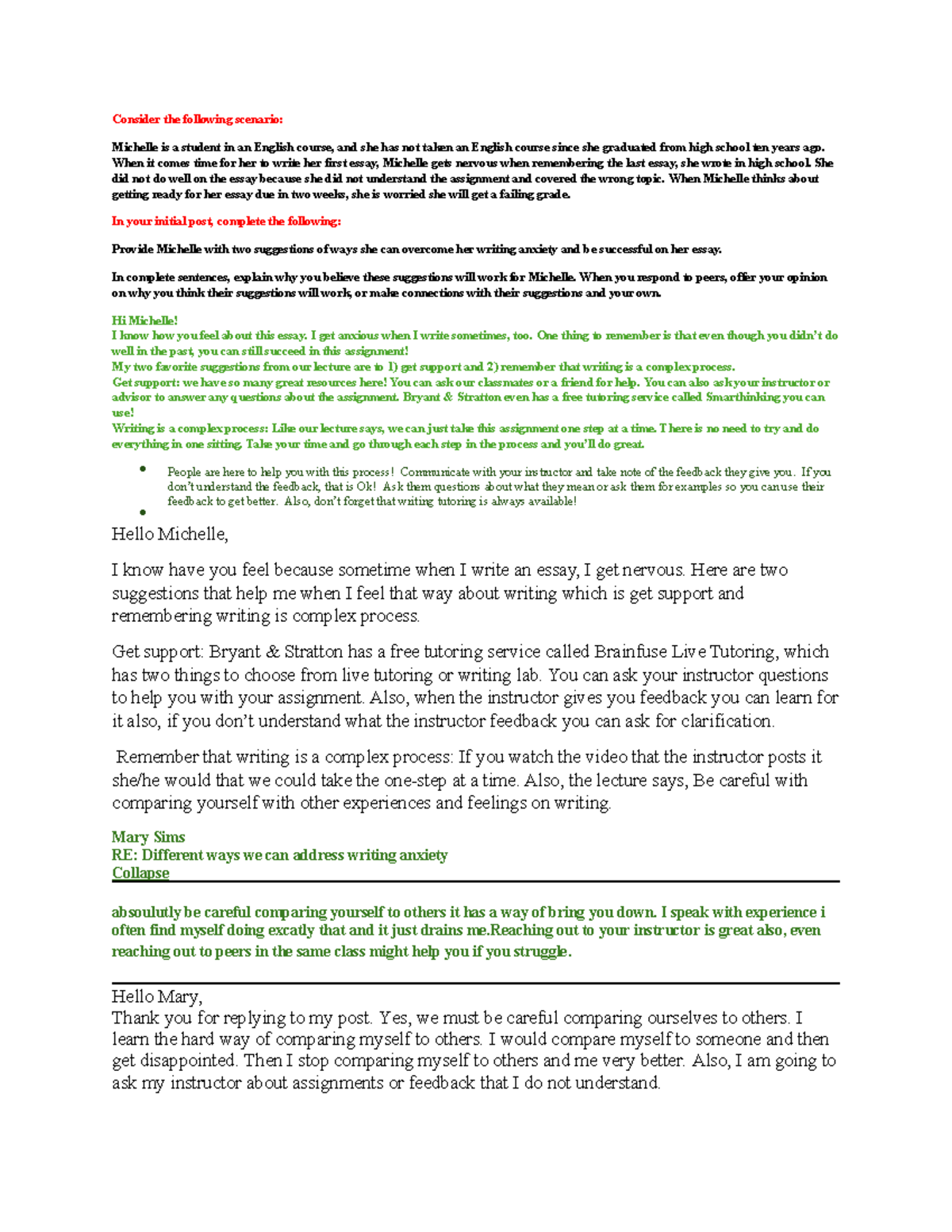 Eng W2D 5-8-24 - Discussion board on pronoun - Consider the following ...