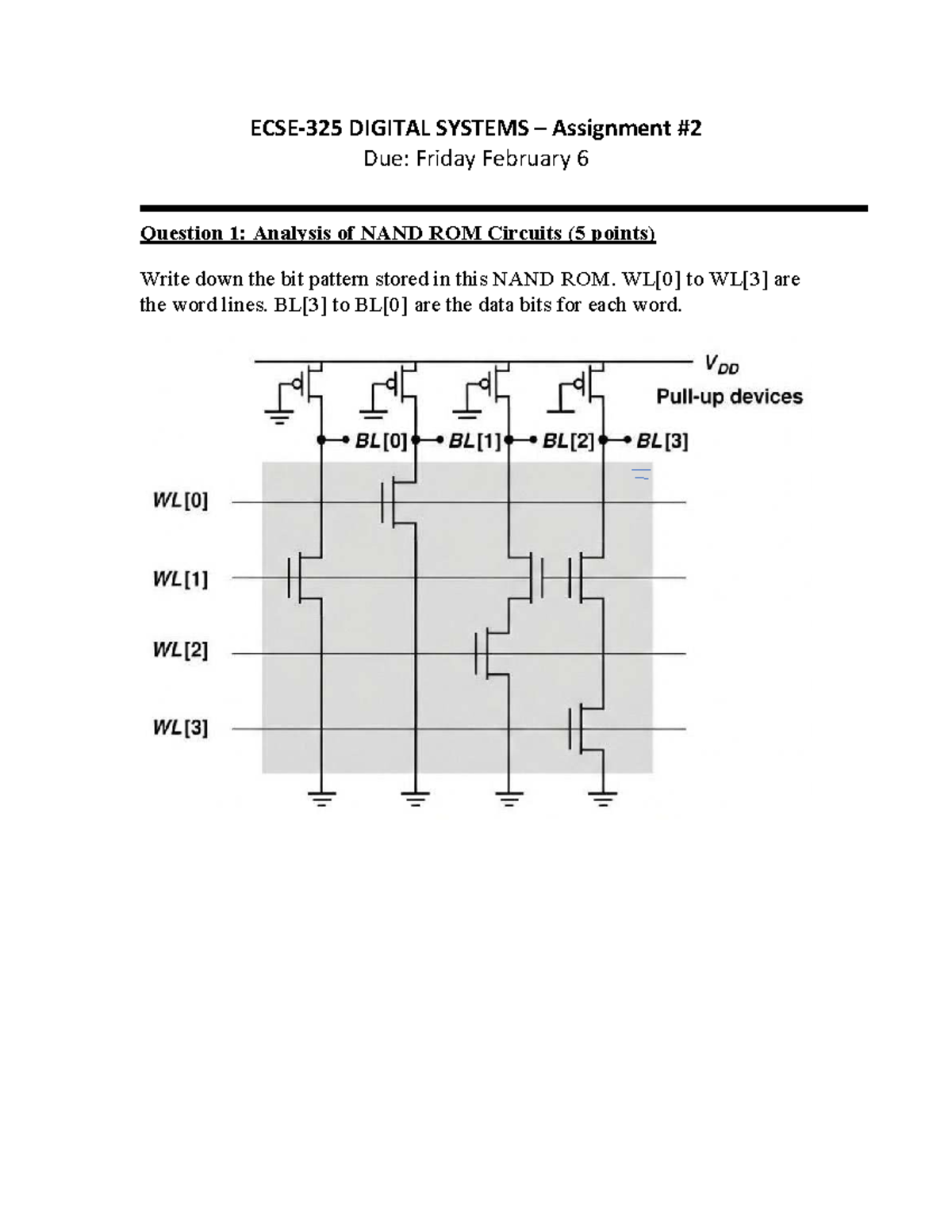 ECSE 325 Assignment 2: NAND & NOR ROM Circuit Analysis W26 - Studocu