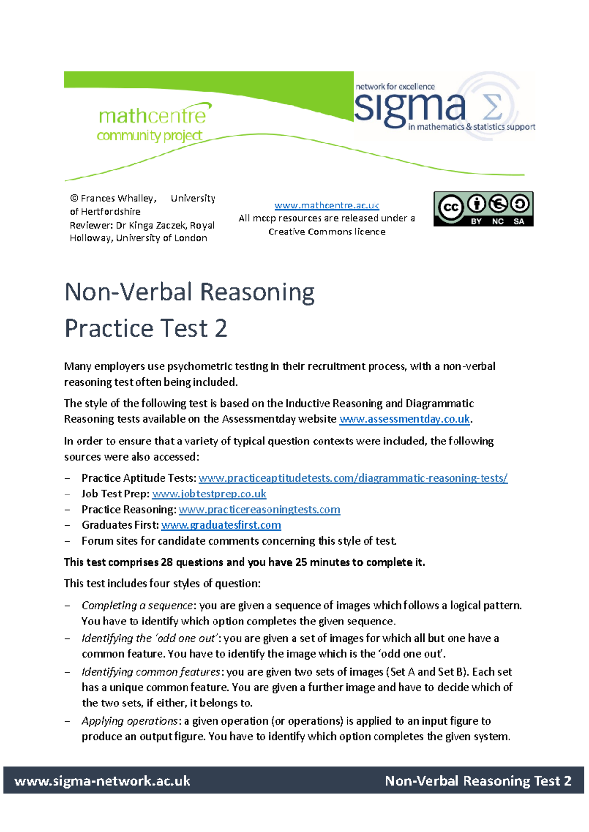 Non-Verbal Reasoning Test 2: Practice Questions & Techniques - Document Preview