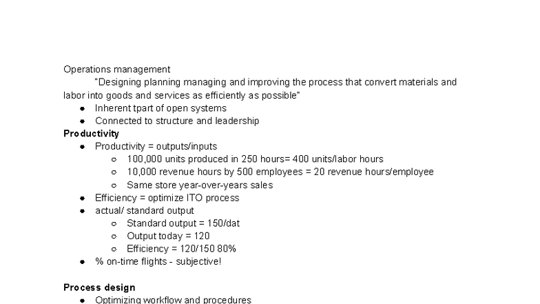 COMM 3 - Operations Management: Planning, Efficiency, and Leadership ...