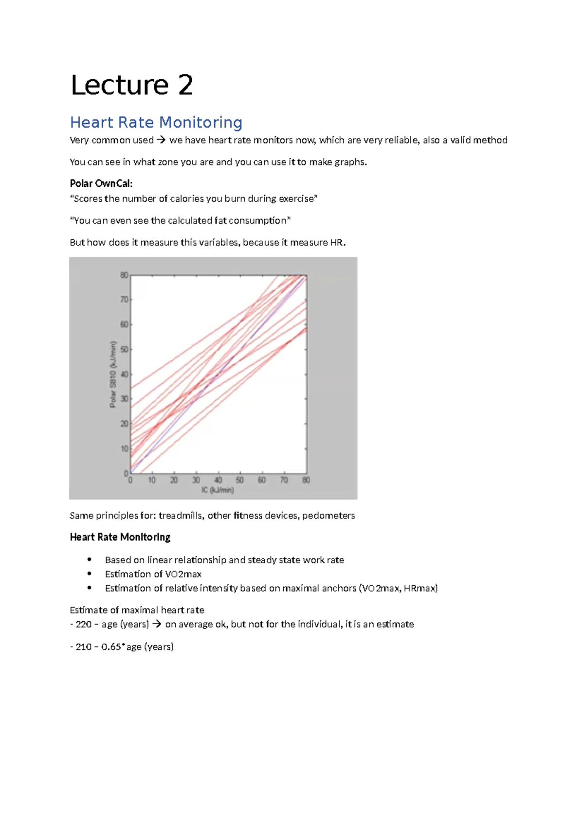 Lecture 2 - Heart Rate Monitoring & Intensity Concepts in HMS - Studeersnel