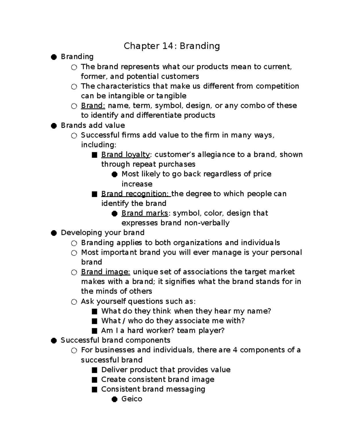 Marketing test 4 - Principles test 4- Lisa Pampenfus - Chapter 14 ...