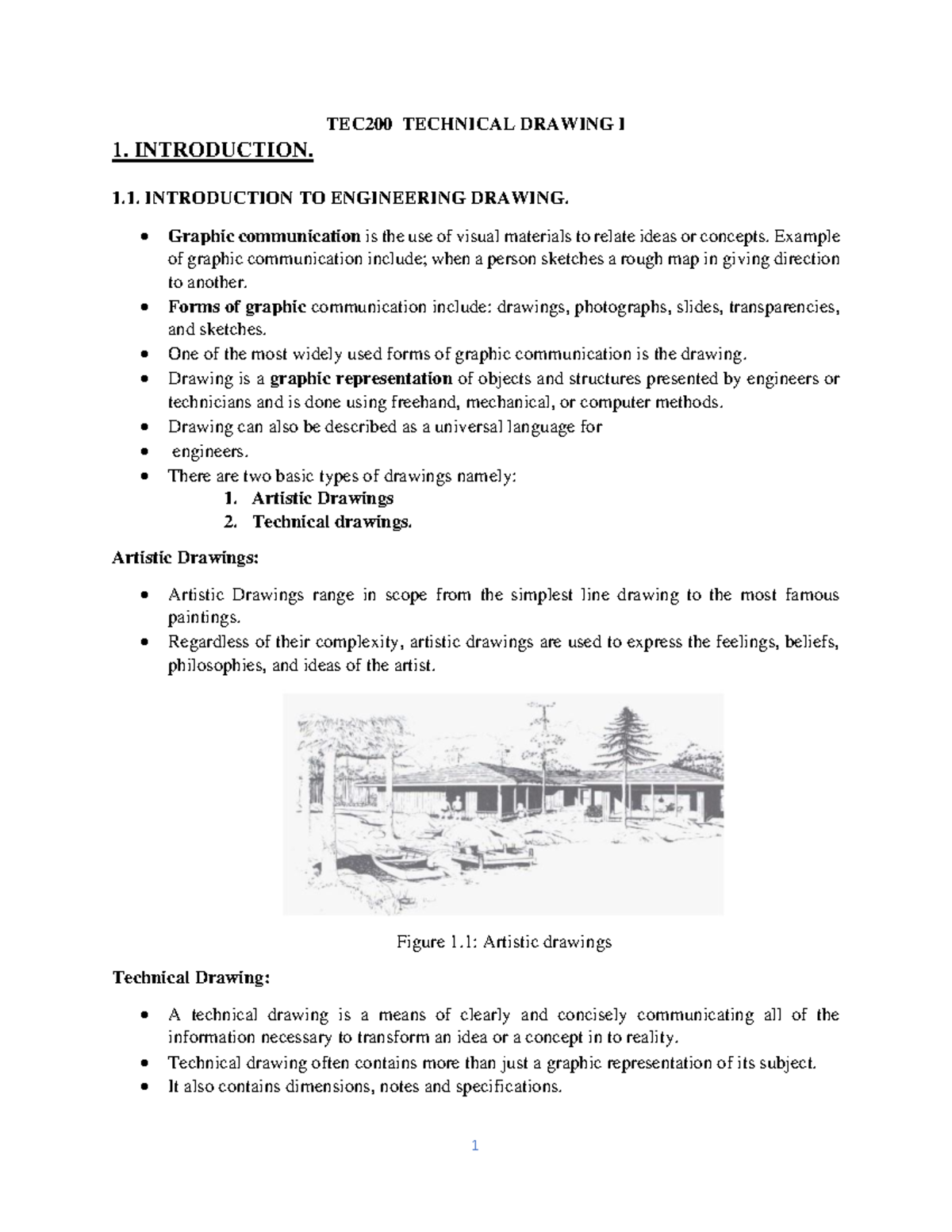 TEC200 Technical Drawing I Handout 1: Introduction & Basics - Studocu