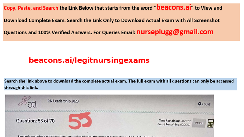 Actual ATI RN Leadership & Community Health Exams: NGN Q&A Guide - Studocu