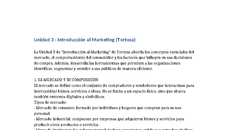 Unidad 3: Introducción al Marketing - Conceptos Clave y Estrategias ...