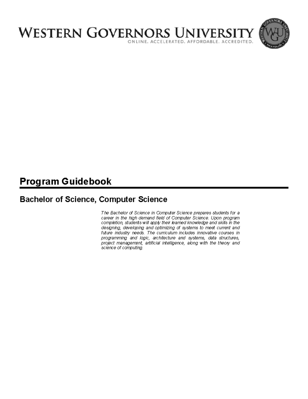 BSCS 202412 - Comprehensive Program Guide for Bachelor of Science in CS ...