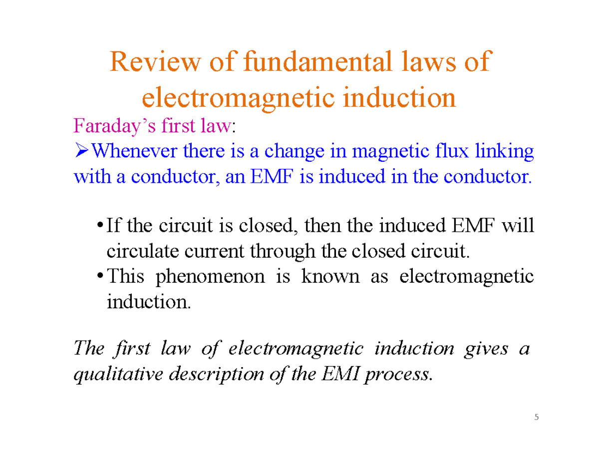 MC-1 Unit-1 EE 3rd Sem - BEE: Electromagnetic Induction Laws Review ...
