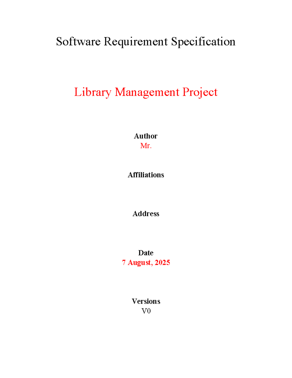 SRS for Library Management System (Course Code: Aditchsrs) - Studocu